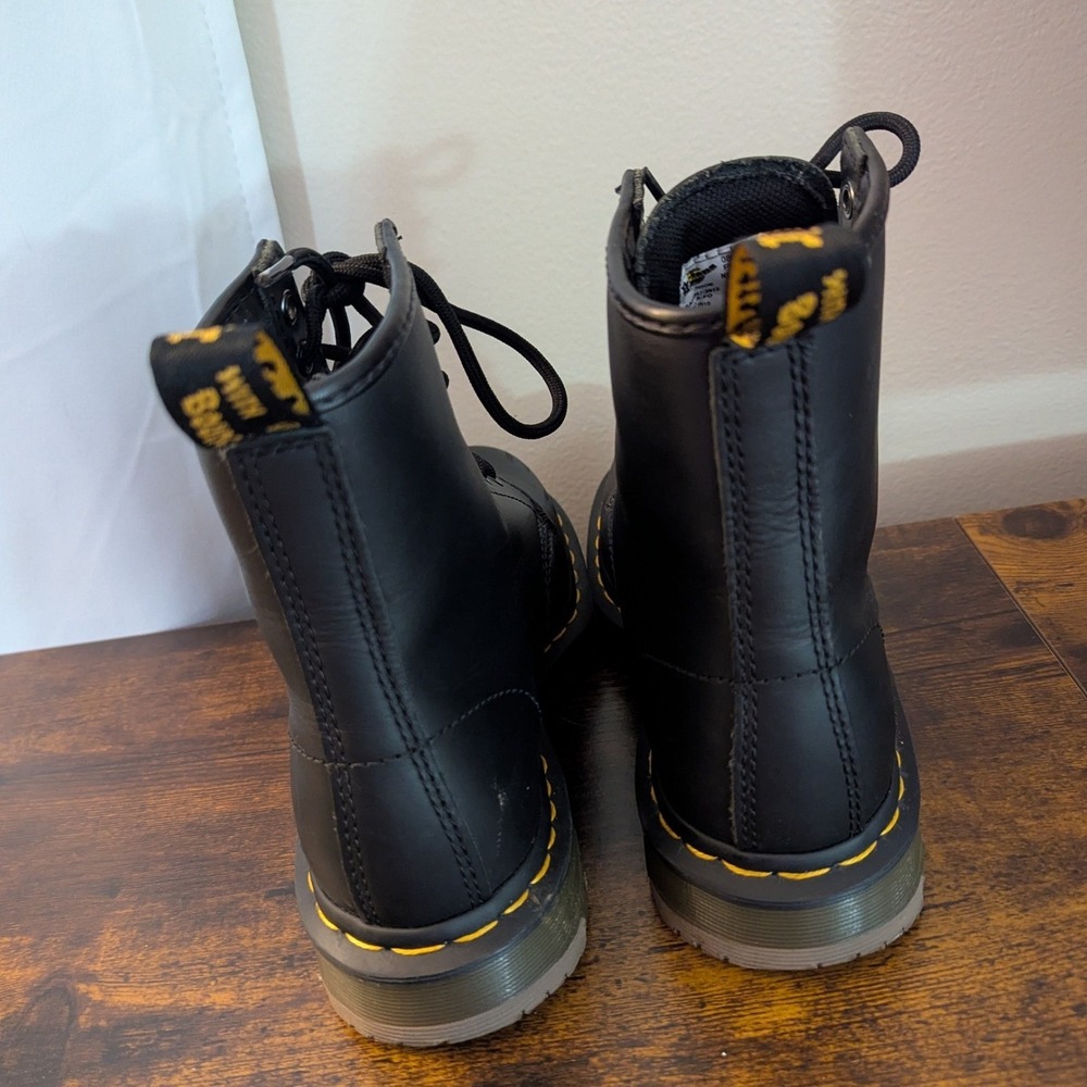 Dr. Martens Work 1460 Black Leather Slip Resistant Safety Boots US L 7 M 6 - Picture 4 of 7